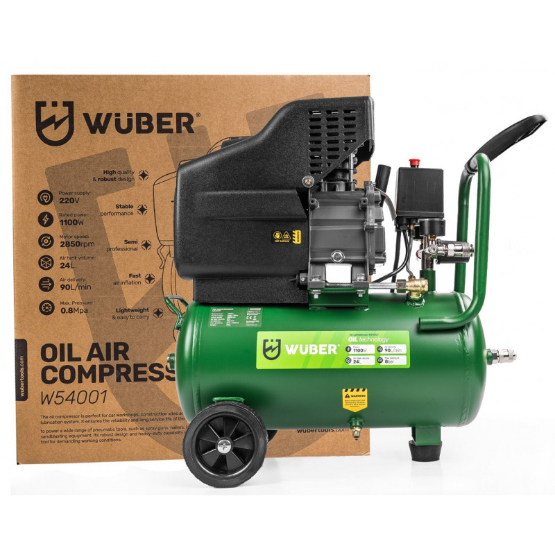 Wuber W54001 öljyilmakompressori, 24 L
