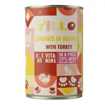 TILLO Chunks in gravy Turkey -märkäruoka kissoille, 415 g