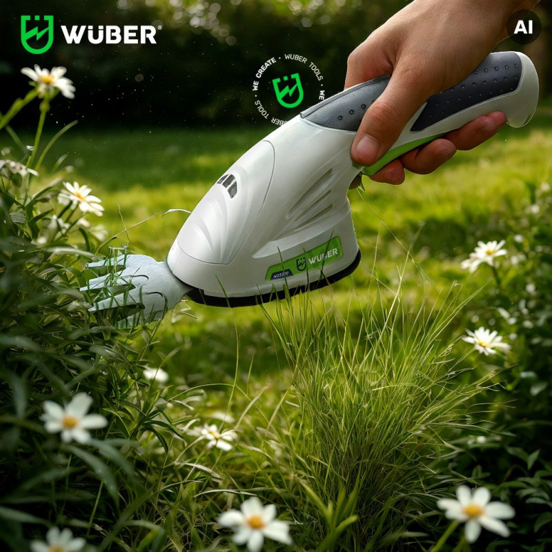 Wuber W23320 langaton 2-in-1-pensas- ja ruohotrimmeri, 7.2 V, 120 mm leikkuuleveys, USB-C