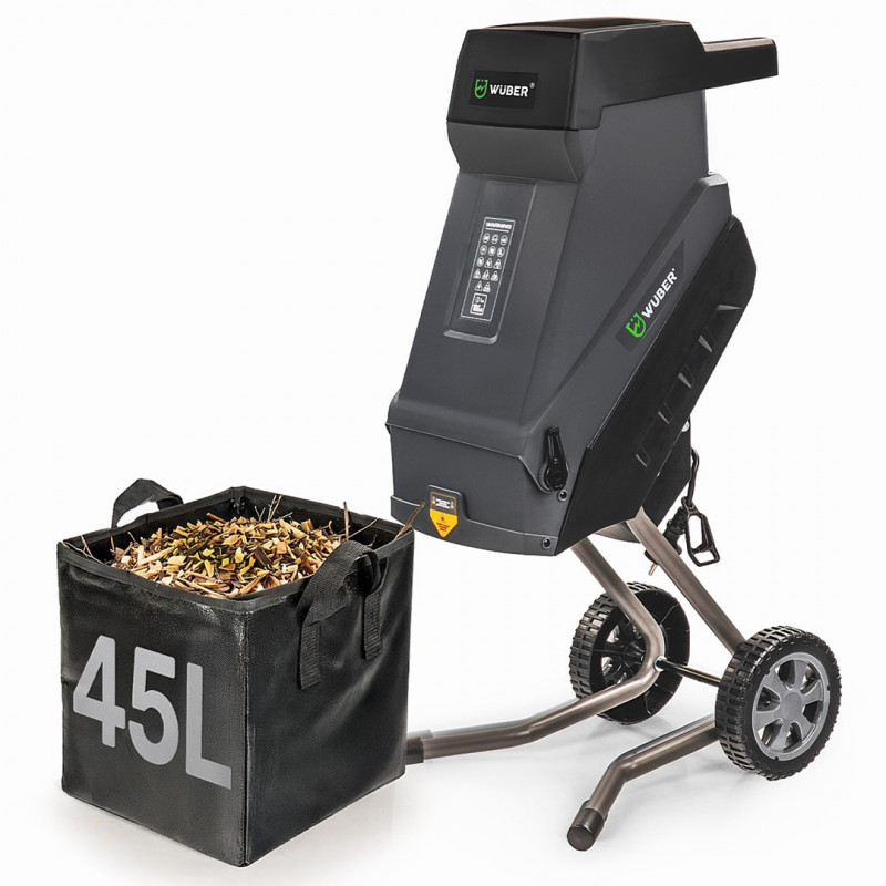 Wuber W94205 sähköinen teräsilppuri oksille, 2500 W, 45 L