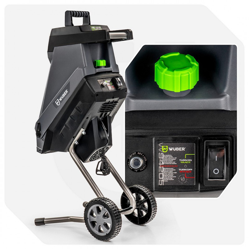Wuber W94205 sähköinen teräsilppuri oksille, 2500 W, 45 L