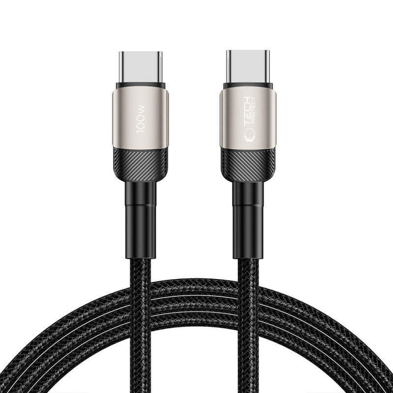 Tech-Protect UltraBoost Evo -kaapeli USB-C / USB-C 100W 5A 200cm Titanium