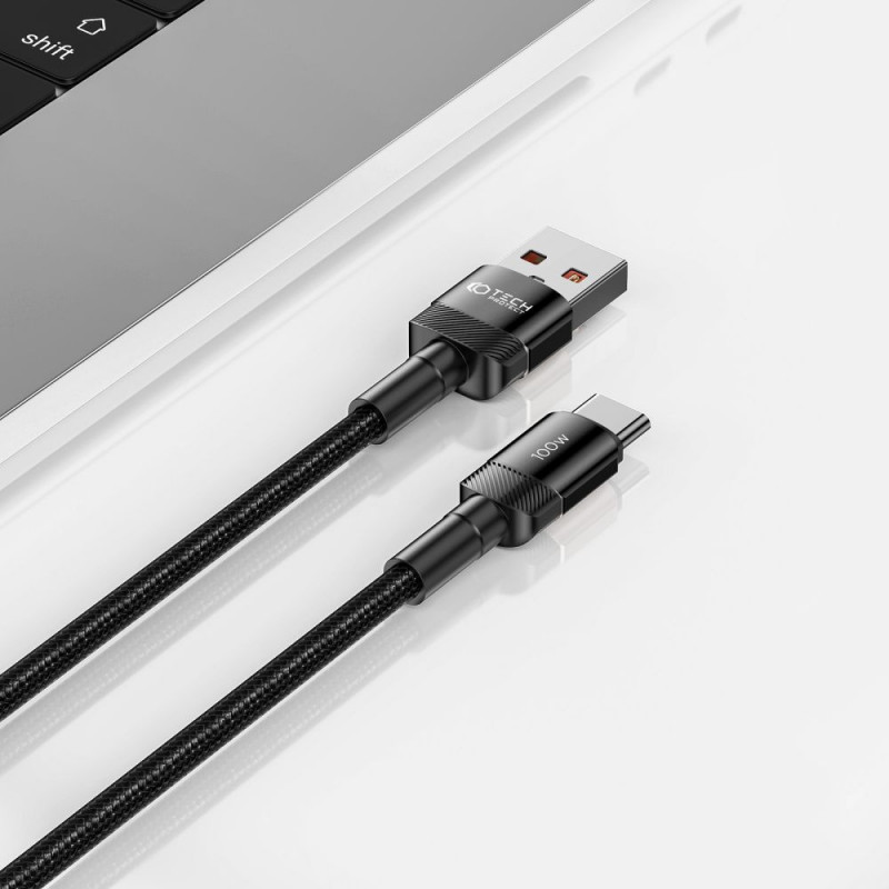 Tech-Protect UltraBoost Evo -kaapeli USB-A / USB-C 100W 5A 50cm musta