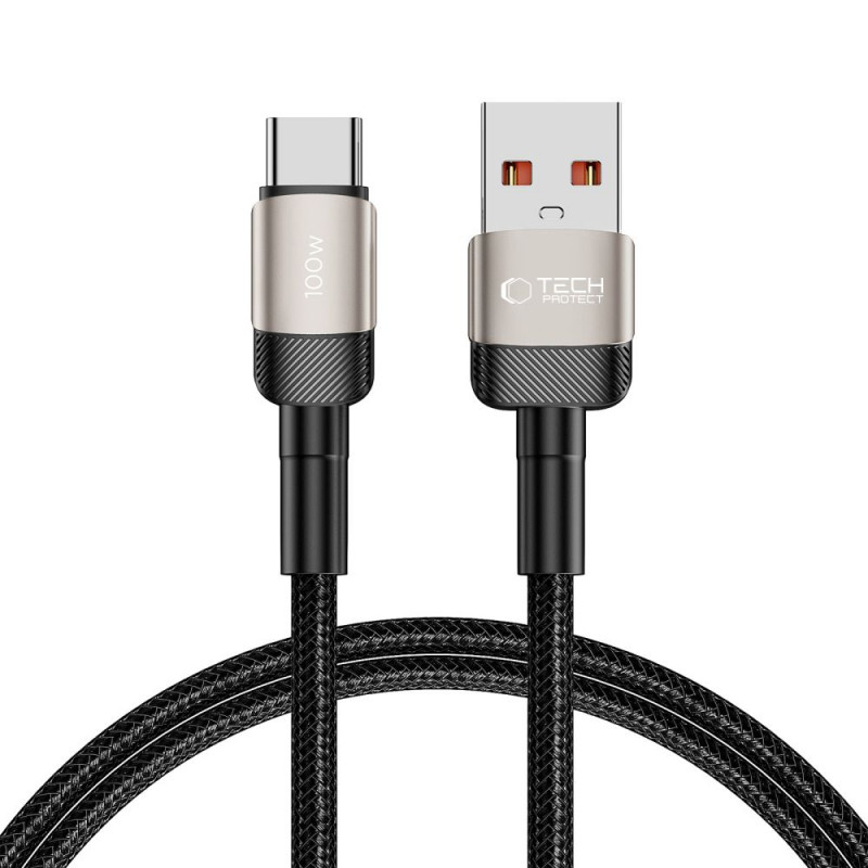 Tech-Protect UltraBoost Evo -kaapeli USB-A / USB-C 100W 5A 100cm Titanium