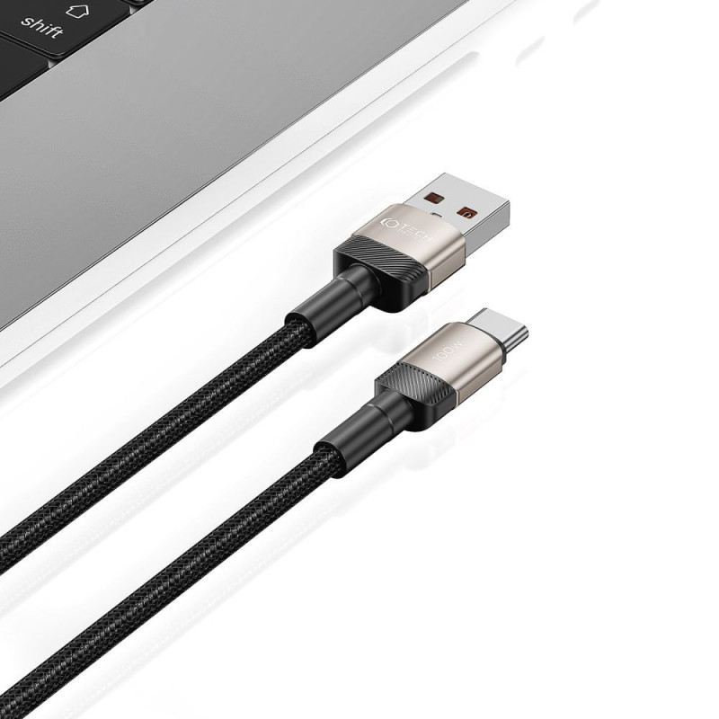 Tech-Protect UltraBoost Evo -kaapeli USB-A / USB-C 100W 5A 100cm Titanium