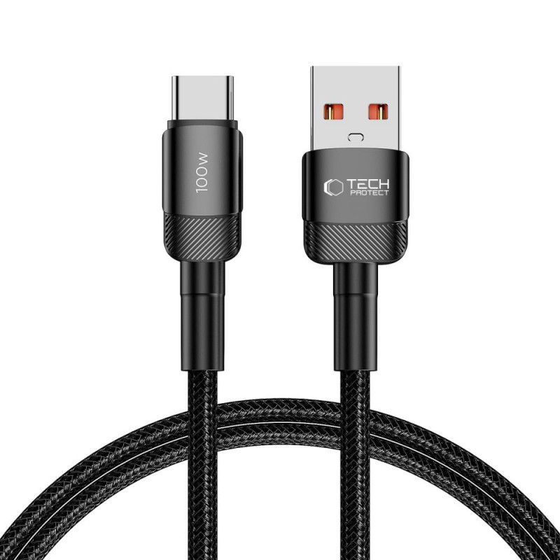 Tech-Protect UltraBoost Evo -kaapeli USB-A / USB-C 100W 5A 100cm musta