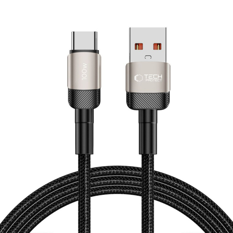 Tech-Protect UltraBoost Evo -kaapeli USB-A / USB-C 100W 5A 200cm Titanium