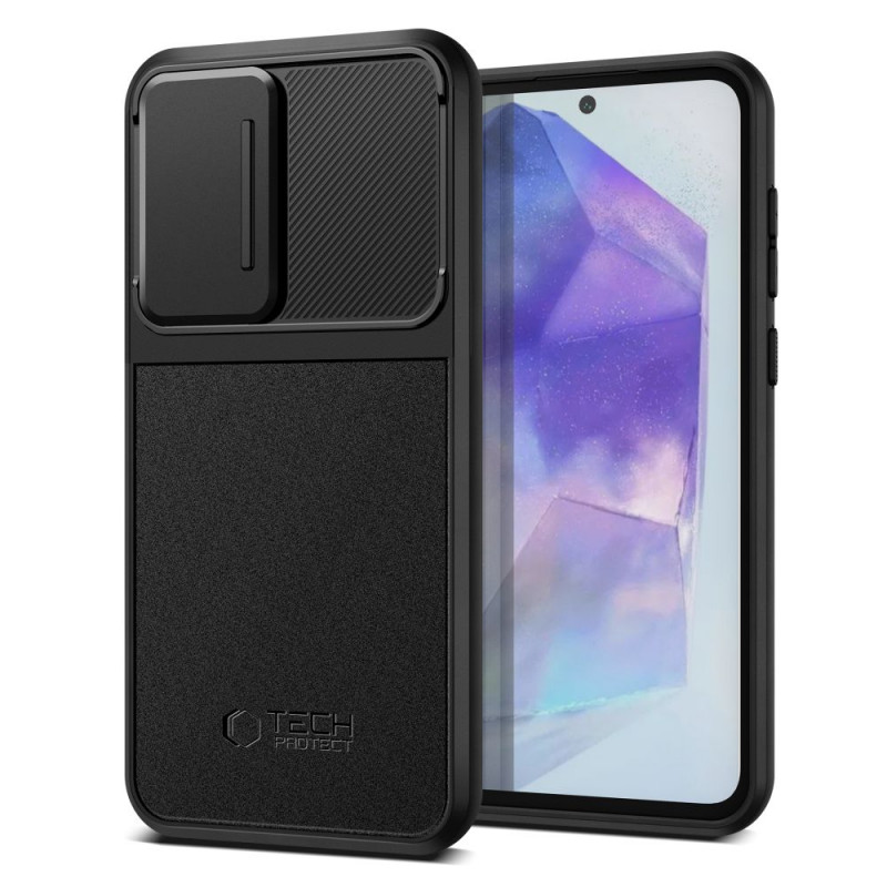 Tech-Protect Velar Cam+ -suojakotelo Samsung Galaxy A35 / A55 5G -puhelimelle, musta