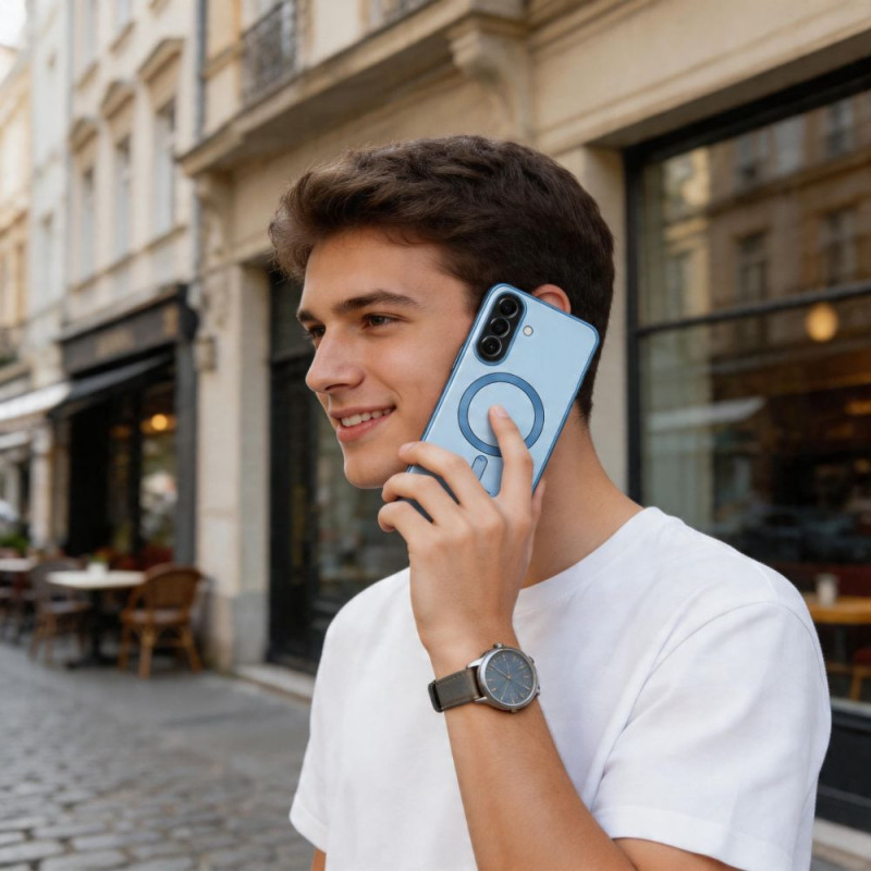 Tech-Protect MagFlex MagSafe -suojakuori Samsung Galaxy A57 5G -puhelimelle, taivaansininen