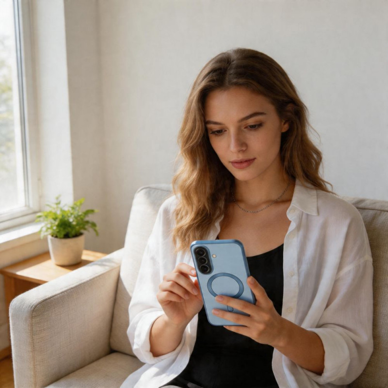 Tech-Protect MagFlex MagSafe -suojakuori Samsung Galaxy A57 5G -puhelimelle, taivaansininen