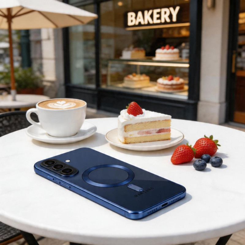 Tech-Protect MagFlex MagSafe -suojakuori Samsung Galaxy A57 5G -puhelimelle, laivastonsininen