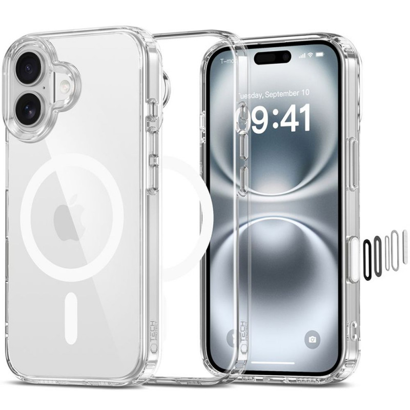Tech-Protect Flexair Hybrid CC MagSafe -suojakotelo Apple iPhone 16 -puhelimelle, kirkas