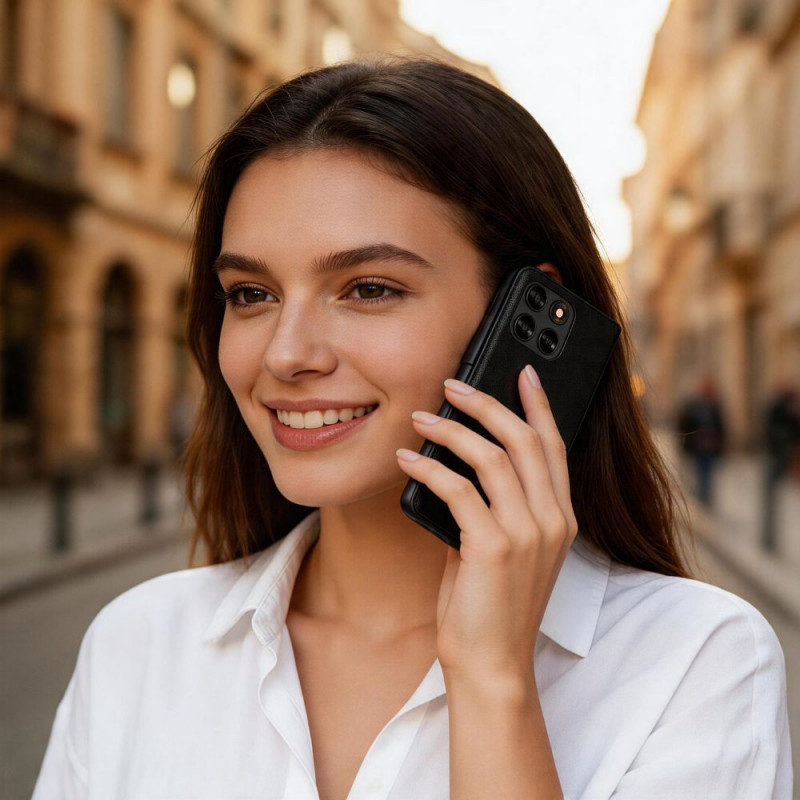 Tech-Protect Wallet Motorola Moto G67 / G77 -kotelo, musta