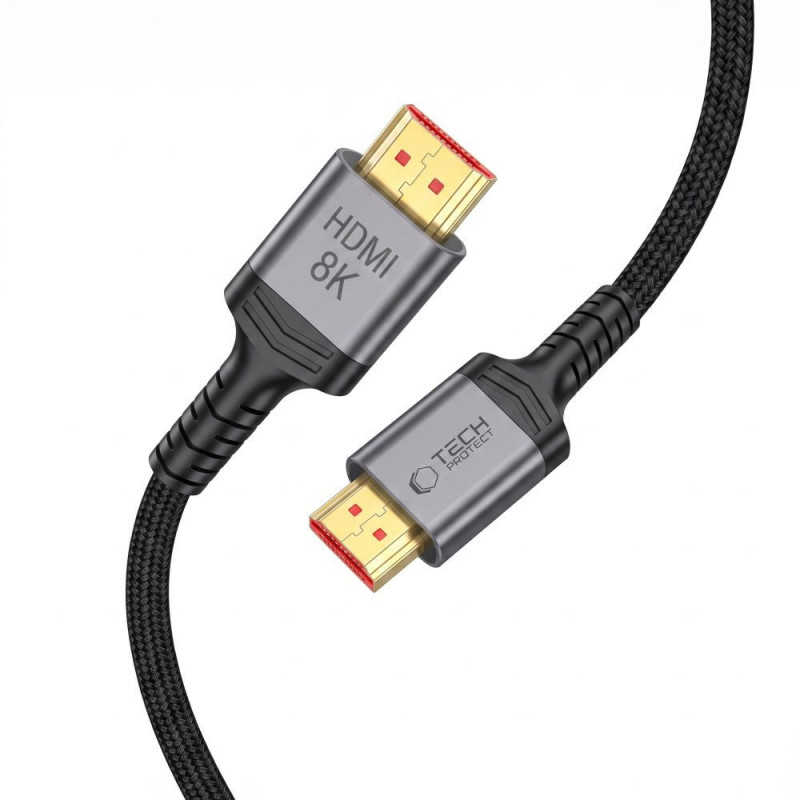 Tech-Protect UltraBoost HDMI 2.1 -kaapeli THP5553, 4K 120Hz, 8K 60Hz, 100 cm, musta