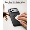 ESR Leather Kickstand MagSafe -nahkakotelo Apple iPhone 17 Pro Max / 18 Pro Max -puhelimelle, musta