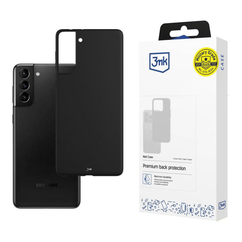 3MK Matt Case -suojakuori Samsung Galaxy S21+ Plus 5G -puhelimelle, musta