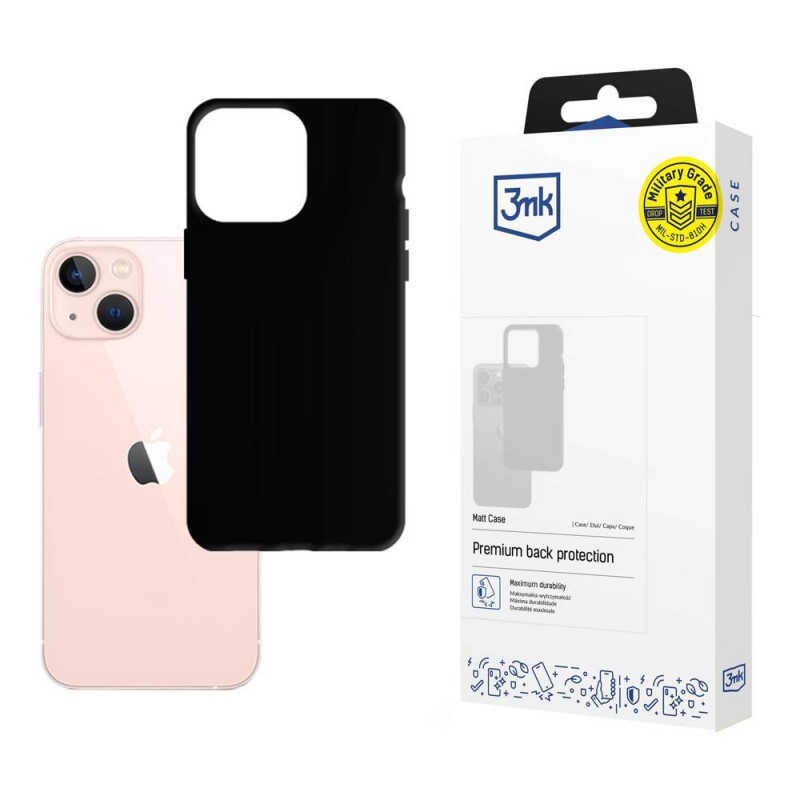 3MK Matt Case suojakotelo Apple iPhone 14 Plus / 15 Plus -puhelimelle, musta