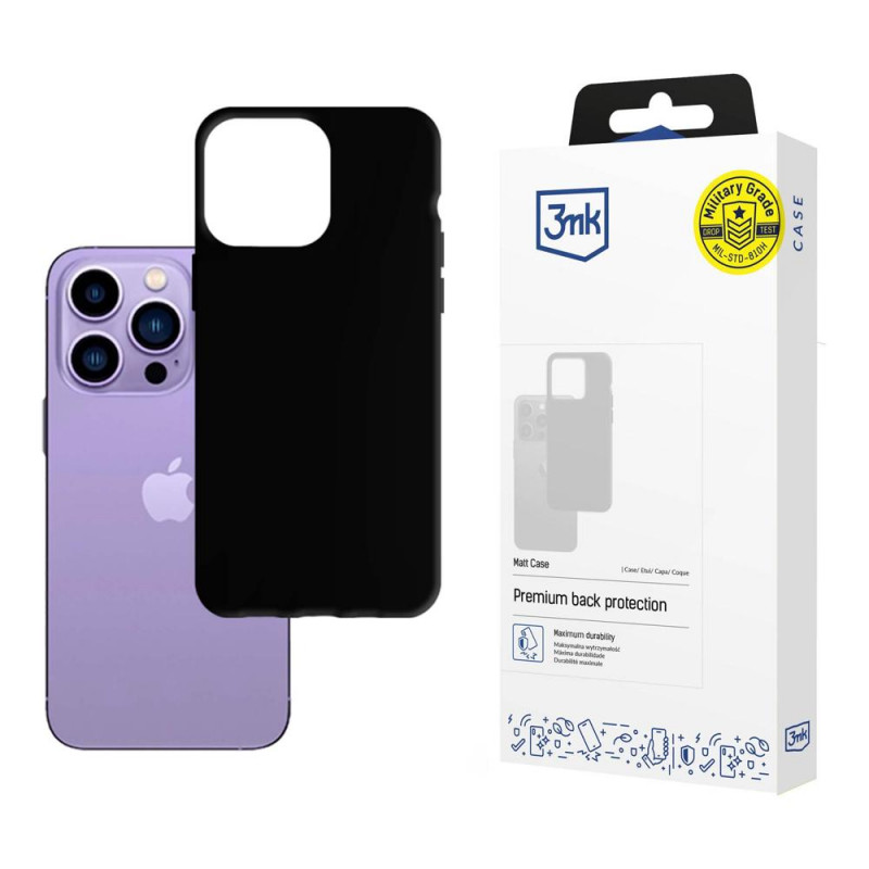 3MK Matt Case 3MK4039 Apple iPhone 14 Pro -puhelimelle, musta
