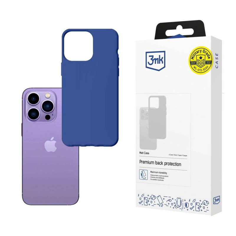 3MK Matt Case 3MK4040 suojakotelo Apple iPhone 14 Pro -puhelimeen, sininen