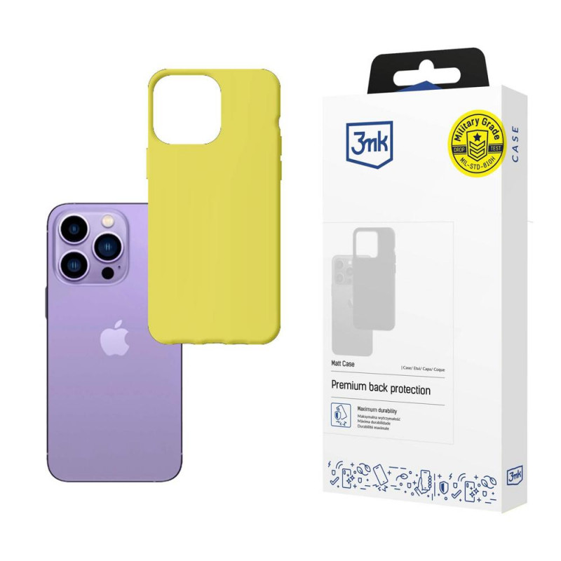 3MK Matt Case suojakuori Apple iPhone 14 Pro -puhelimelle, limenvihreä