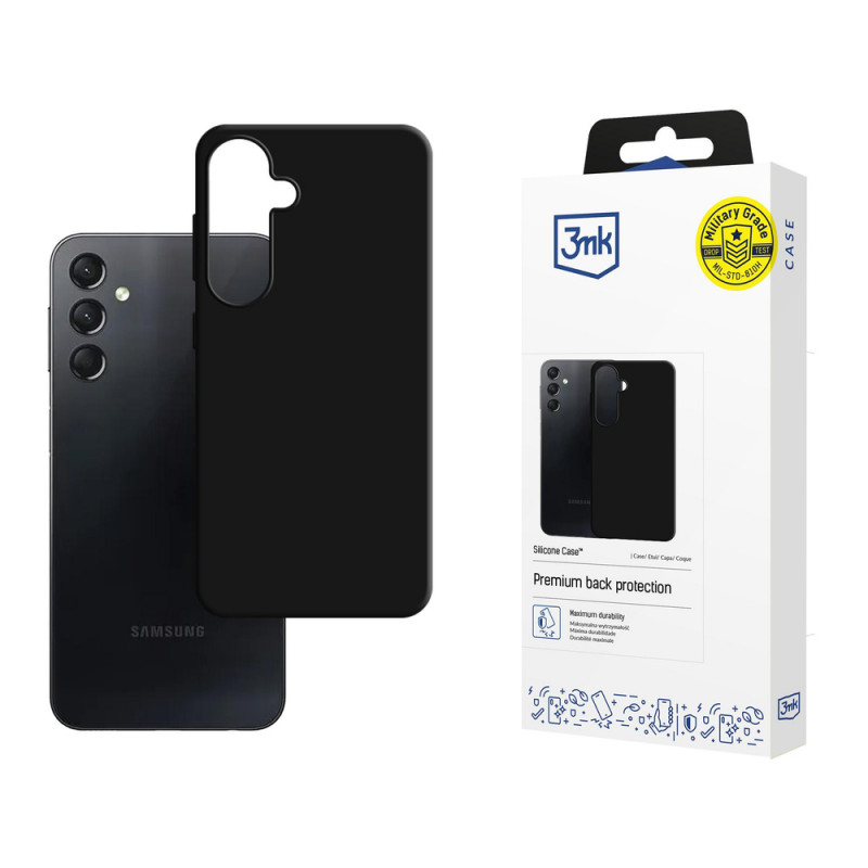 3MK Silicone Case -suojakotelo Samsung Galaxy A24 4G -puhelimelle, musta