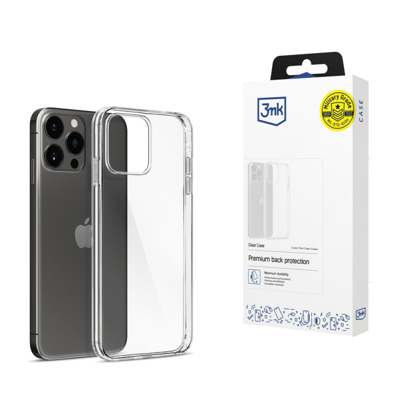 3MK Clear Case Apple iPhone 15 Pro -suojakotelo, läpinäkyvä