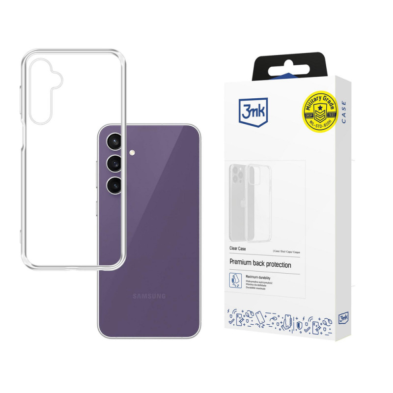 3MK Clear Case suojakotelo Samsung Galaxy S23 FE -puhelimelle, läpinäkyvä