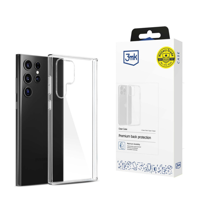3MK Clear Case suojakotelo Samsung Galaxy S24 Ultralle, läpinäkyvä