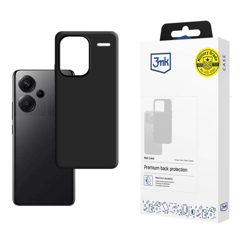 3MK Matt Case -suojakuori Redmi Note 13 Pro+ 5G -puhelimeen, musta