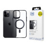 3MK Satin Armor MagCase MagSafe-yhteensopiva suojakotelo Apple iPhone 12 Pro Max -puhelimelle, läpinäkyvä mustalla kehyksellä