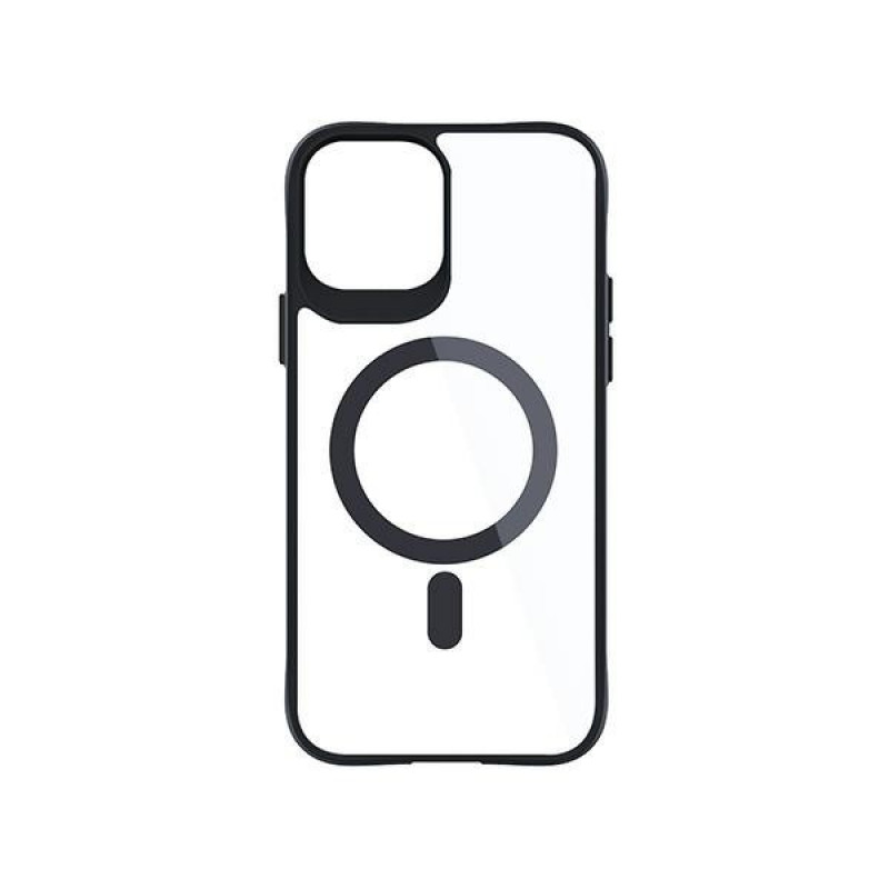 3MK Satin Armor MagCase MagSafe-yhteensopiva suojakotelo Apple iPhone 12 Pro Max -puhelimelle, läpinäkyvä mustalla kehyksellä