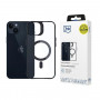 3MK Satin Armor MagCase MagSafe-yhteensopiva suojakotelo Apple iPhone 14 Plus -puhelimelle, läpinäkyvä mustalla kehyksellä (156076-0)
