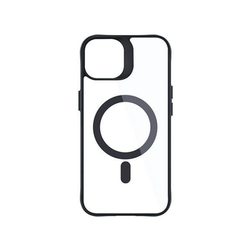 3MK Satin Armor MagCase MagSafe-yhteensopiva suojakotelo Apple iPhone 14 Plus -puhelimelle, läpinäkyvä mustalla kehyksellä (156076-0)