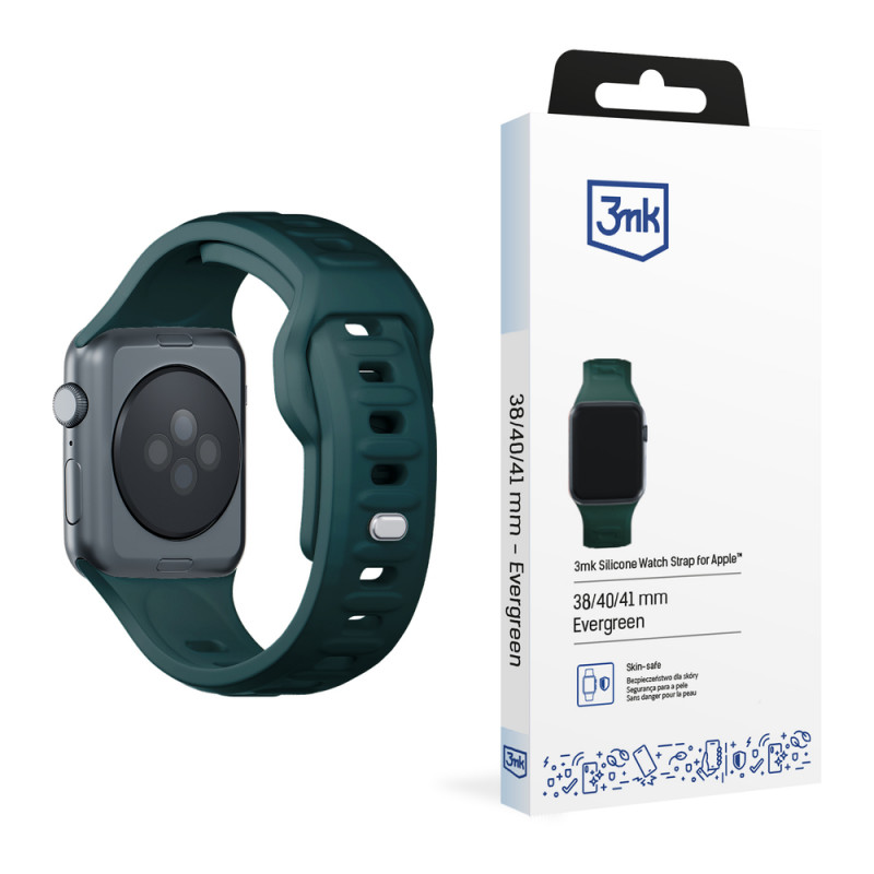 3mk silikoninen kelloranneke Apple Watch 38/40/41 mm, evergreen