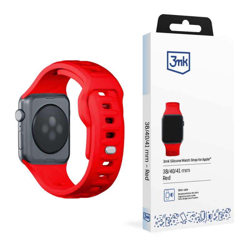 3mk Silikoninen kellonranneke Apple Watch 38/40/41 mm, punainen
