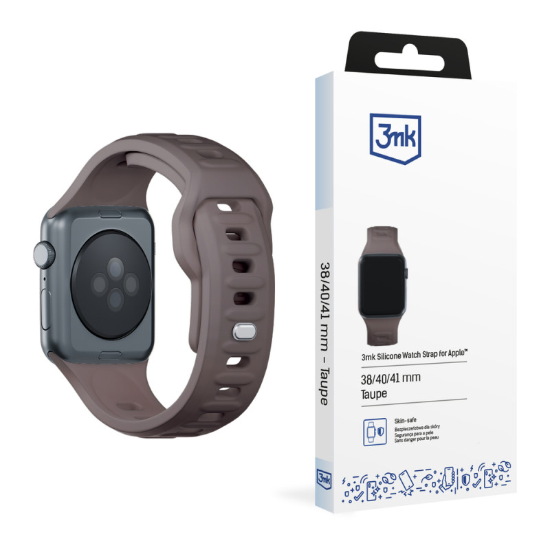 3mk Silikoninen kellonranneke Apple Watch 38/40/41 mm, taupe