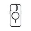 3MK Satin Armor MagCase MagSafe-yhteensopiva suojakotelo Apple iPhone 15 Pro -puhelimelle, läpinäkyvä mustalla kehyksellä