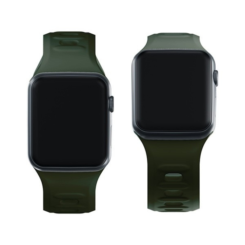 3mk Silikoninen kellonranneke Apple Watch 42/44/45/49 mm, tummanvihreä