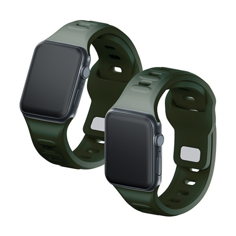 3mk Silikoninen kellonranneke Apple Watch 42/44/45/49 mm, tummanvihreä