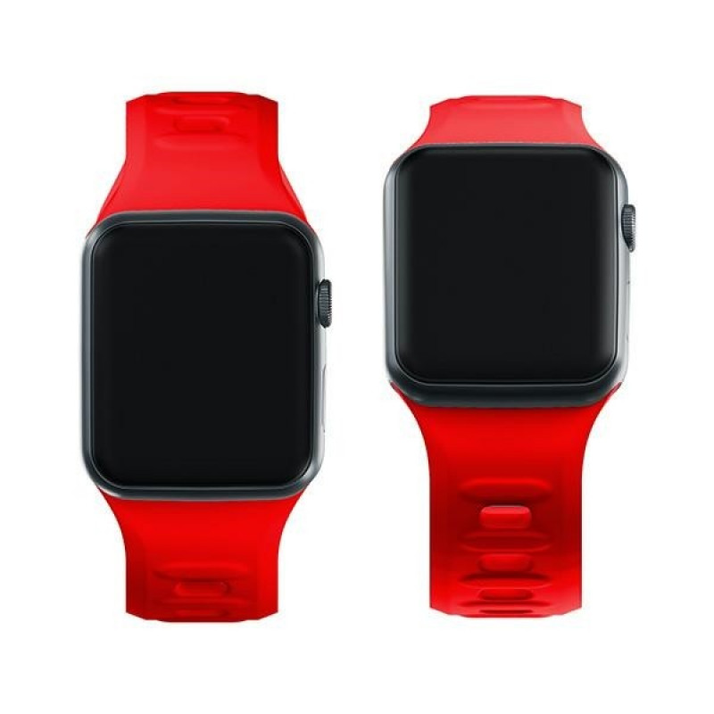 3mk Silikoninen kellonranneke Apple Watch 42/44/45/49 mm, punainen