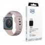 3mk silikoninen kellonranneke Apple Watch 42/44/45/49 mm, pinkki-beige / latte