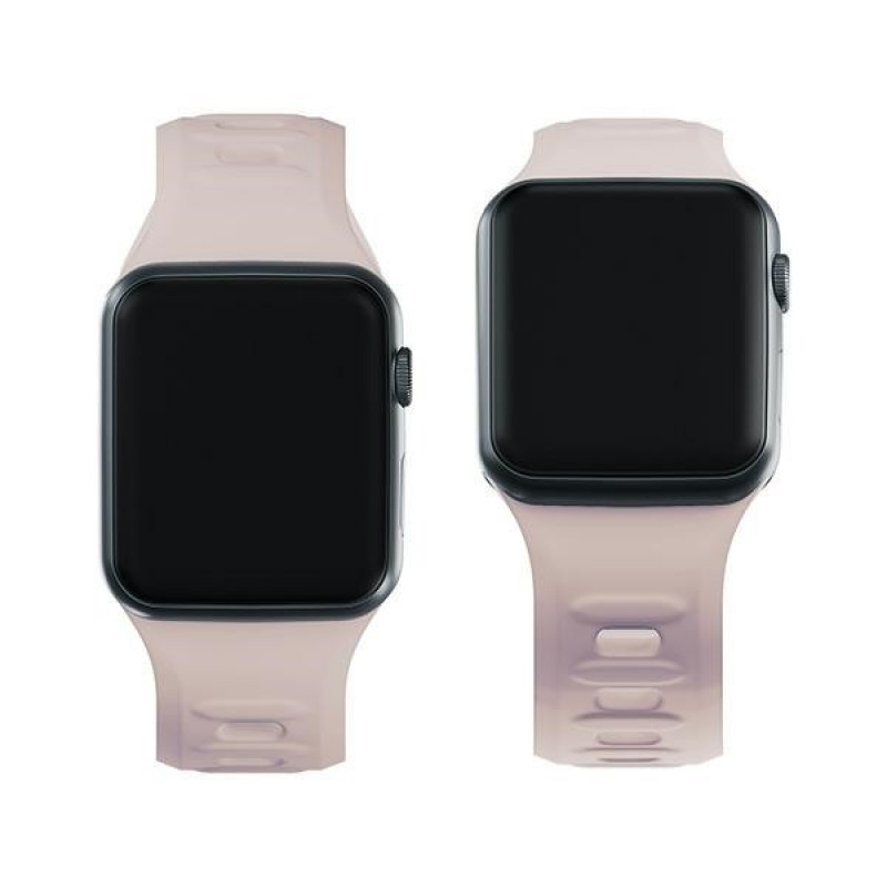 3mk silikoninen kellonranneke Apple Watch 42/44/45/49 mm, pinkki-beige / latte