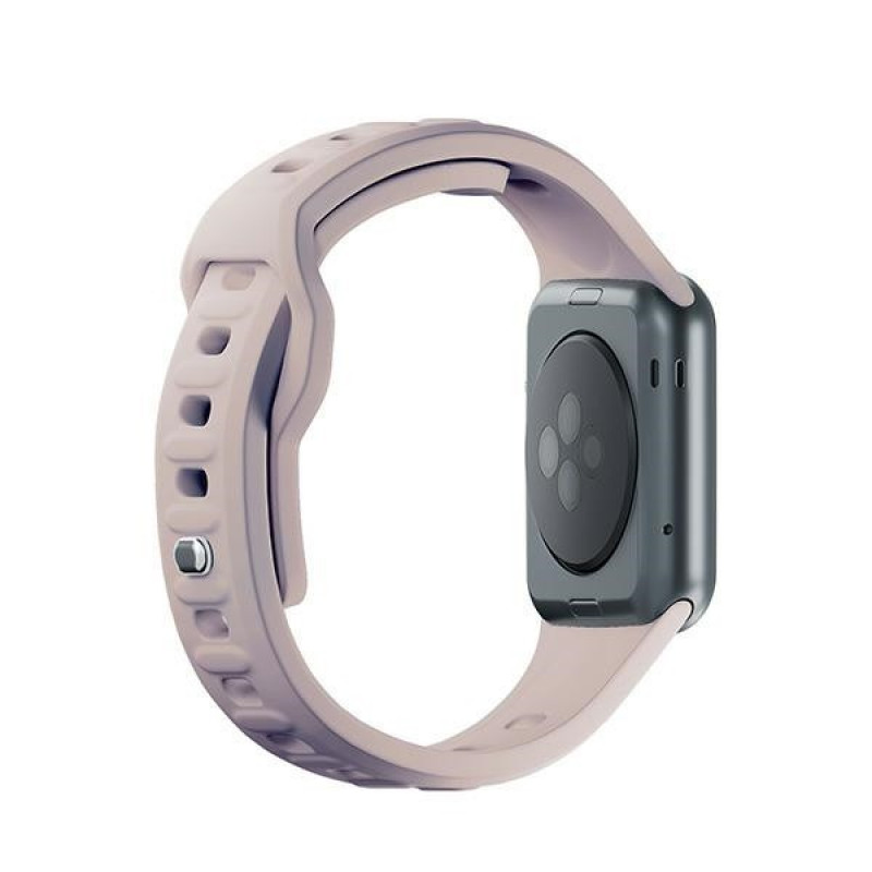 3mk silikoninen kellonranneke Apple Watch 42/44/45/49 mm, pinkki-beige / latte