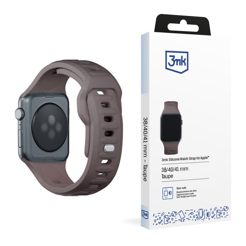 3mk Silikoninen kellonranneke Apple Watch 42/44/45/49 mm, taupe