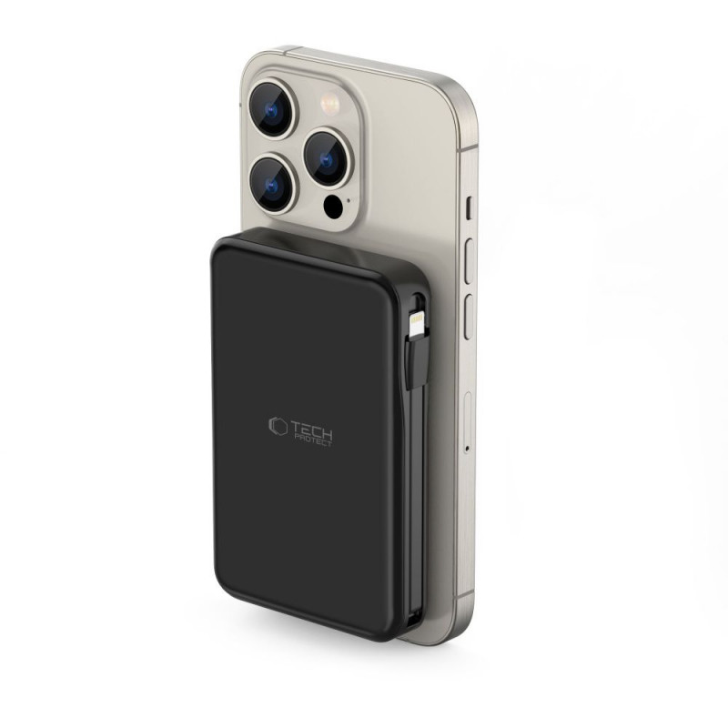 Tech-Protect PB31 LifeMag MagSafe -varavirtalähde 10000 mAh, 15 W, musta