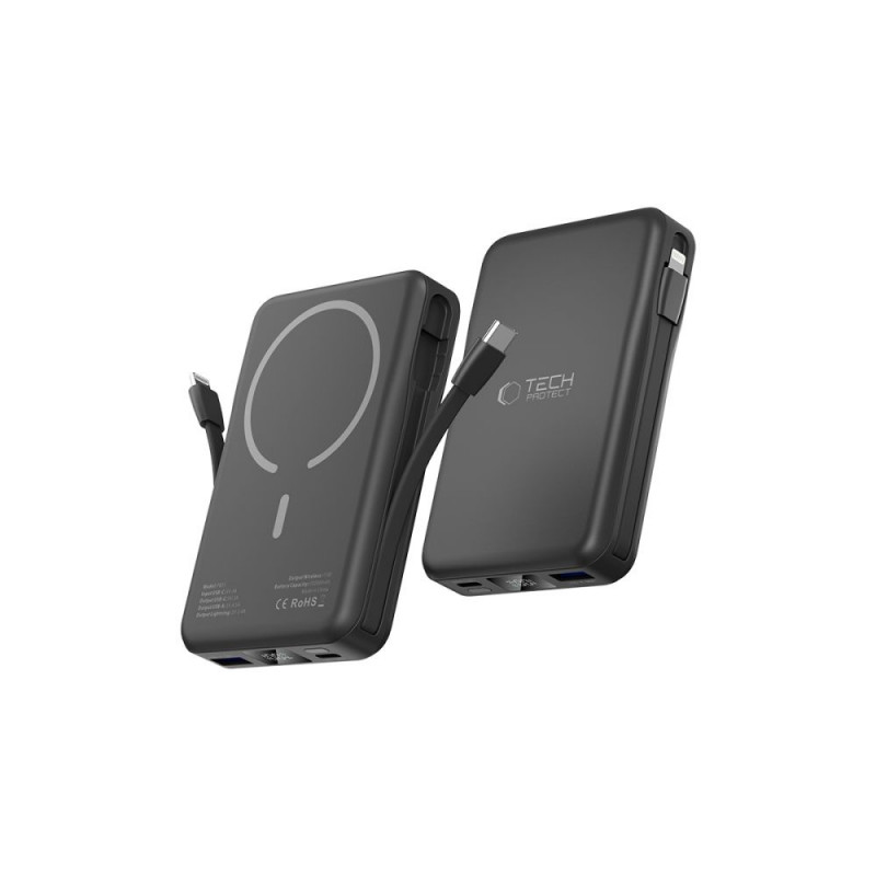 Tech-Protect PB31 LifeMag MagSafe -varavirtalähde 10000 mAh, 15 W, musta