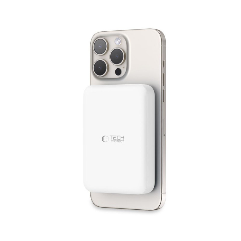 Tech-Protect PB11 LifeMag MagSafe -varavirtalähde 10000 mAh, 15 W, valkoinen