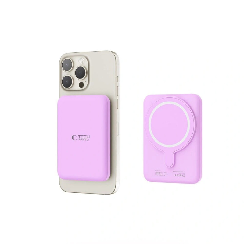 Tech-Protect PB10 LifeMag MagSafe -varavirtalähde 5000 mAh, 15 W, liila