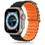 Tech-Protect IconBand Pro -ranneke Apple Watch 4/5/6/7/8/9/SE/Ultra 1/2 (42/44/45/49 mm), musta/oranssi