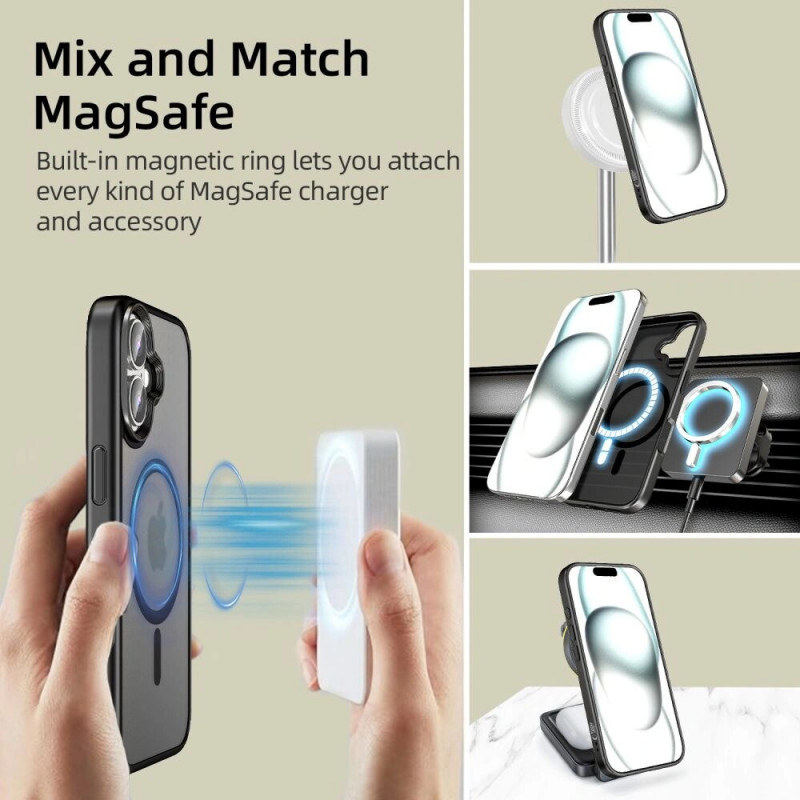 Tech-Protect MagMat MagSafe -suojakotelo Apple iPhone 16:lle, matta musta